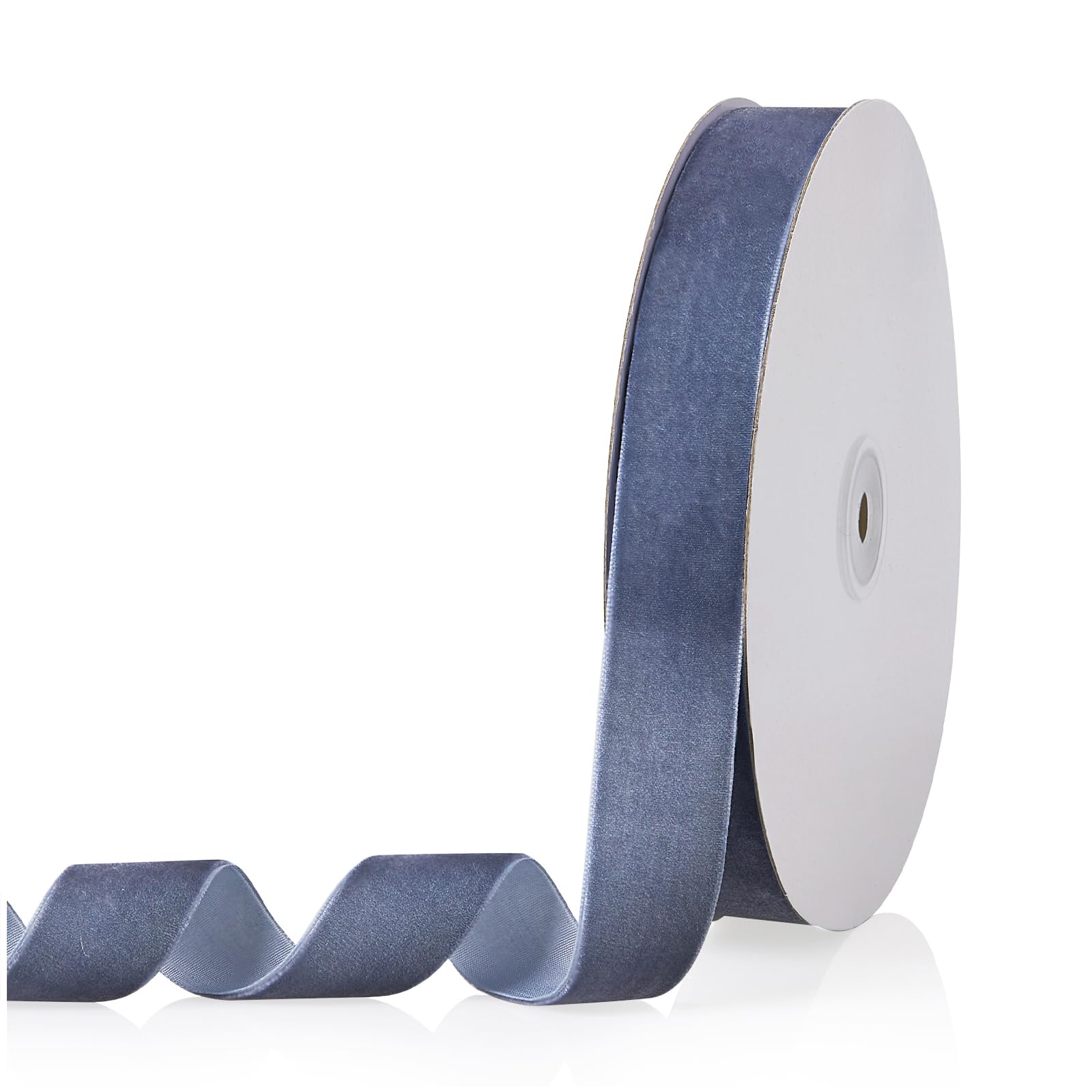 Photo 1 of 1" X 20 Yards Dusty Blue Velvet Ribbon for Christmas Tree Wreath Vintage Decoration Handmade Crafts Ornaments Gift Wrapping and Bow Making