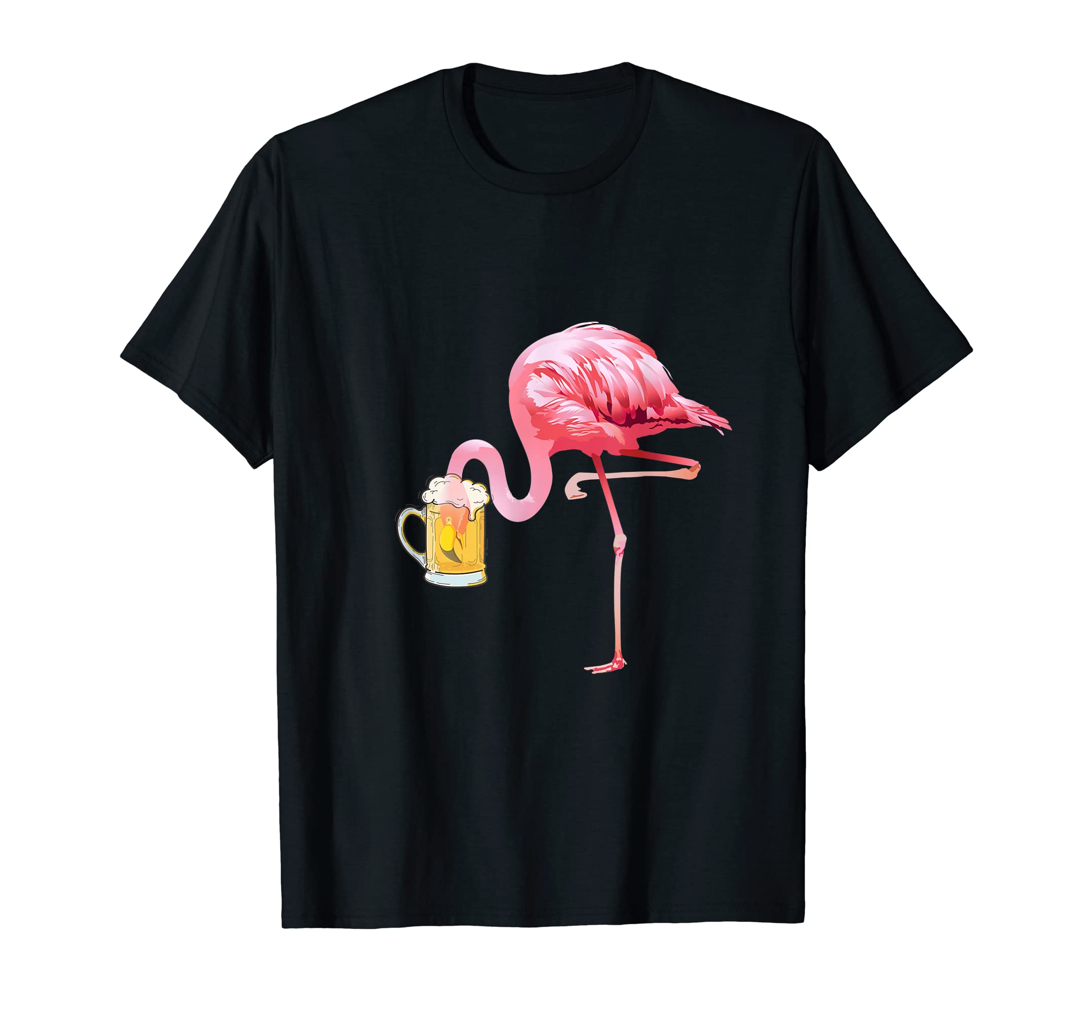 Flamingo Drinks Beer Drinking Pink Flamingo Summer T-Shirt