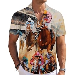 Cool Horse Mens Funny Hawaiian Shirts 3D Graphic