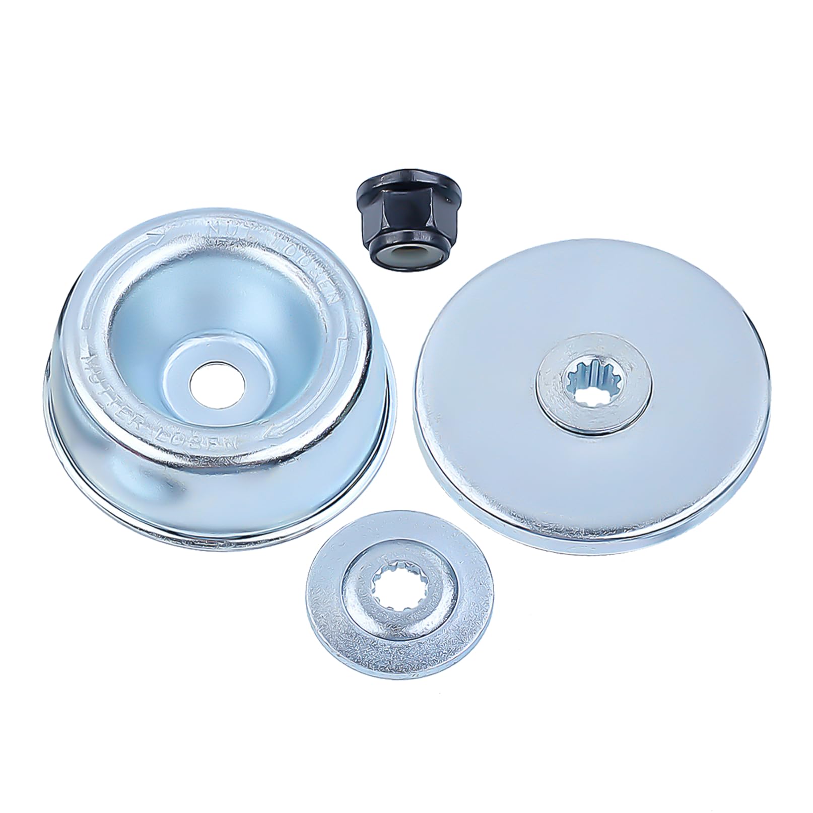 Brush Butter Blade Kit for STIHL FS55 FS38 FS90R FS45 FS56 FS80 FS85 FS88 FS120, AUMEL Strimmer Attachments Parts Rider Plate + Thrust Washer + Thrust Plate + Nut Accessories 4 in 1