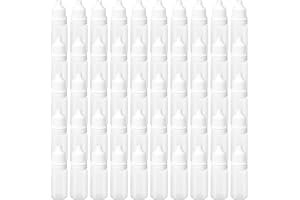 ywmigl 50 Pcs Plastic Dropper Bottles Squeezable Eye Liquid Dropper with Caps and Plug for Oil Eye Liquid Storage (10 ml)
