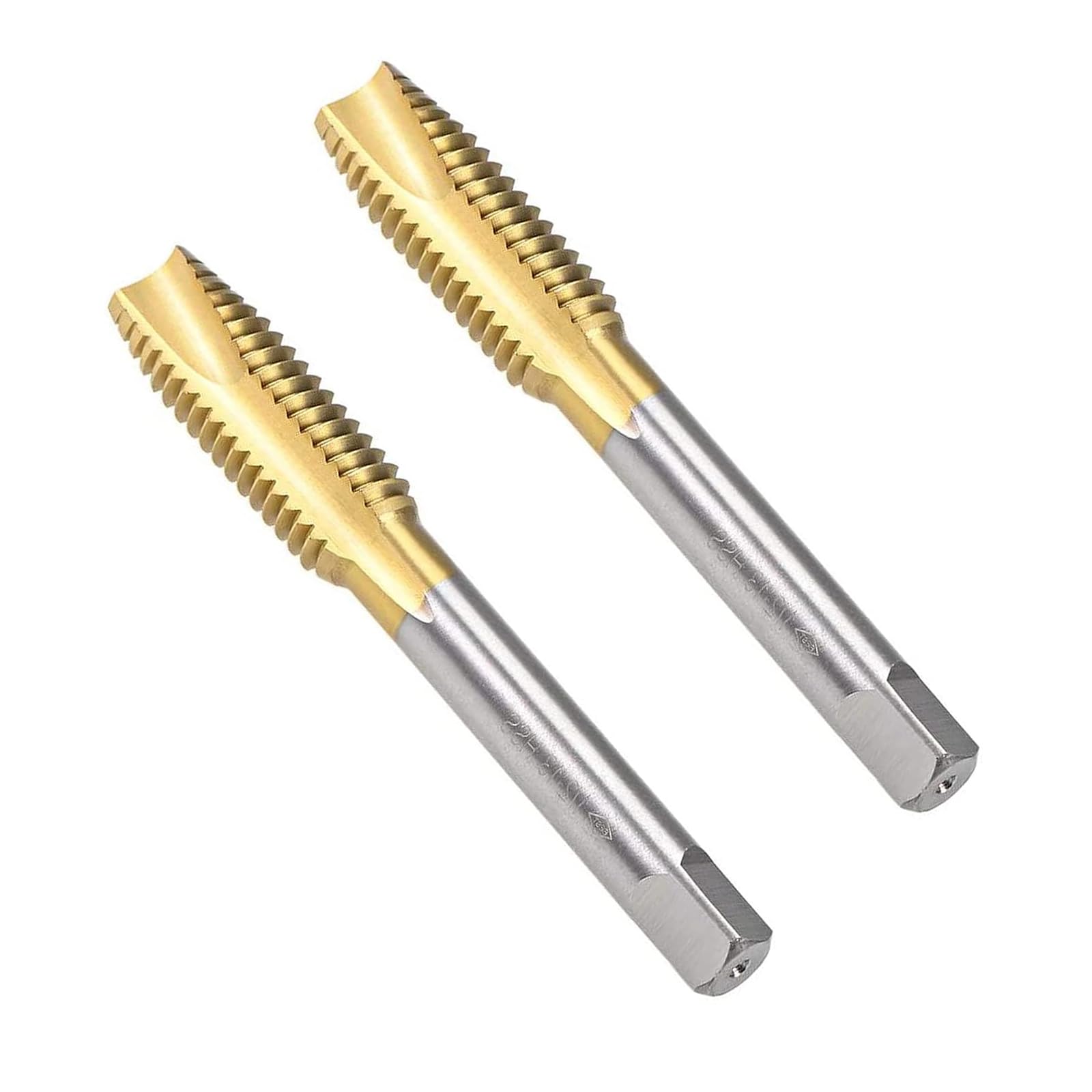 TA-VIGOR 2Pcs 1/2-13 UNC Spiral Point Tap with H2 Tolerance, High Speed Steel Titanium Coated Right Hand Thread Tap for Making New Thread and Repairing Damaged Threads