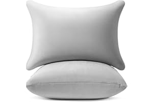 AM AEROMAX 12 × 20 Pillow Insert (Pack of 2) Memory Foam Lumbar Support Throw Pillow Sham Rectangular for Decorative Cushion Bed Couch Sofa Without Deform After Longtime Use(Grey)