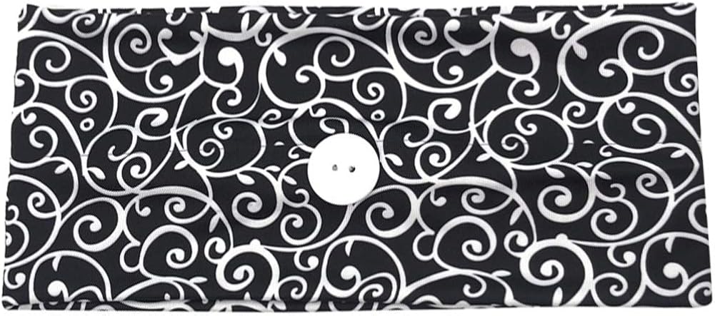 Jamron 1-5Sets Fashion Headbands with Button for Working Yoga Sports Workout-Ear Protection,Reversible,Non Slip,Stretchy 5 Sets - Image 4