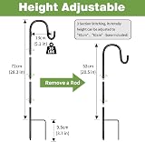 SEGNAYEN 81cm Adjustable Shepherds Hook for Garden Lanterns, Set of 4 view 2