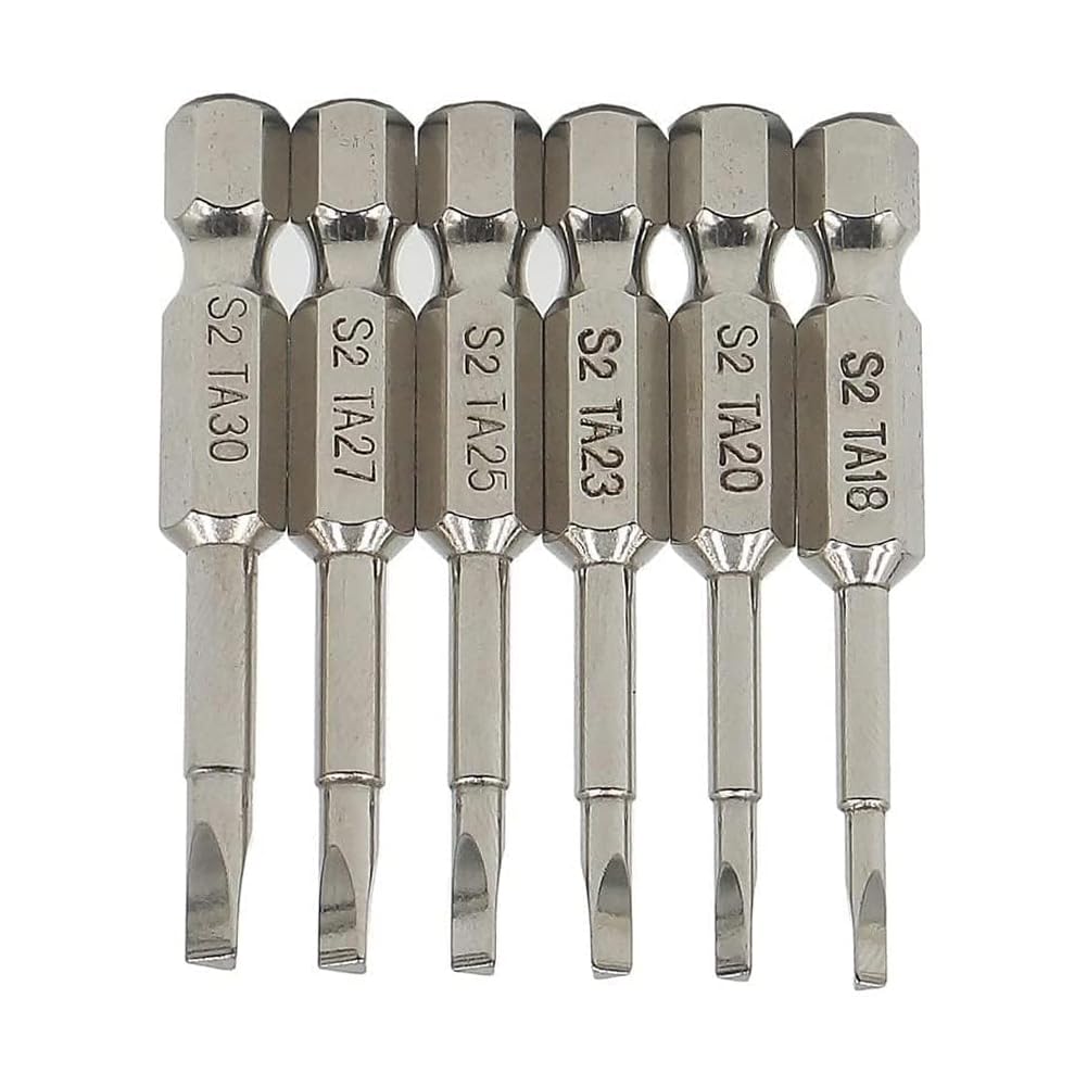 Teocpai 6 x S2 Steel Magnetic Triangle Screwdriver Bits, Triangular Screwdriver, Length of 50 mm to Triangular Head 1.8 mm, 2.0 mm, 2.3 mm, 2.5 mm, 2.7 mm, 3 mm