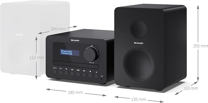 Microsistema de Som Estéreo XL-B520D(BK) com rádio Dab+, FM, Bluetooth 5.0, CD-MP3, reprodução USB, 40W cor preta