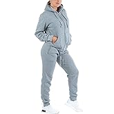 TanBridge Womens 2 Piece Sweatsuit Set Sherpa Lined Fleece Jogger Outfit Hoodie & Sweatpants Set