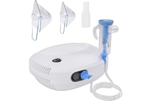 MDCEQP Nebulizer Machine for Adults and Kids Breathing Compressor Nebulizer with 2 Masks & Mouthpiece, Adjustable Nebulization Rate for Home Use