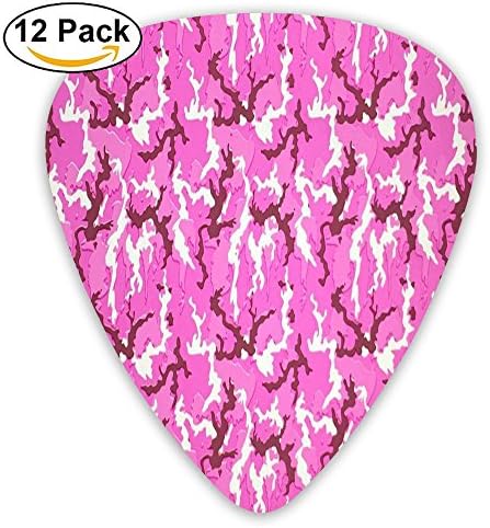 Pink Camo Unique Guitar Picks 12 Pack Plectrums For Musical Gift
