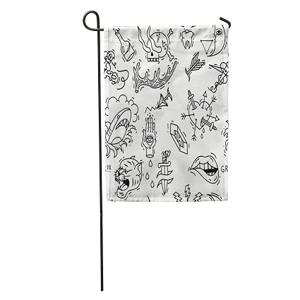 Amazoncom Semtomn Garden Flag Ink Old School Tattoos