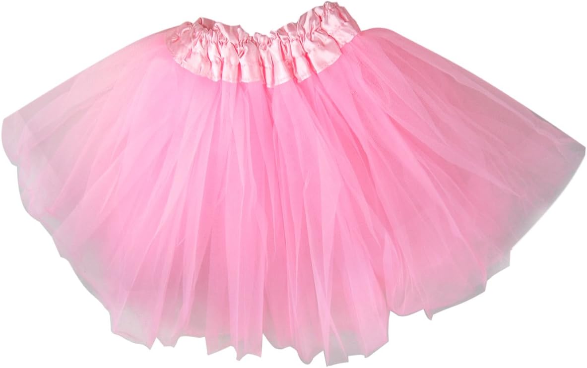 chinkyboo Fashionable Fancy Dress Kids Girls Tutu Skirt Dancewear Princess Chiffon Skirt (Pink)
