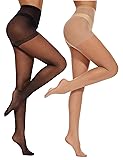 CozyWow 2 Pack Sheer Pantyhose for Women, Ultra