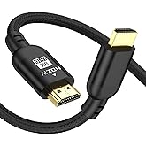 Diyanisly 8K HDMI Cable 10FT Ultra, High Speed HDMI 2.1 Cables Support 48Gbps 8K@60HZ 4K@120Hz, Ethernet Audio Video Return 3D ARC HDMI Cord for Xbox PS4/PS5 UHD RokuTV Monitor Laptop (Braided, Black)