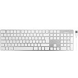 Macally SLIMKEYPROA-UK 104 key British English Layout Ultra Slim and Full Size USB Keyboard for Mac