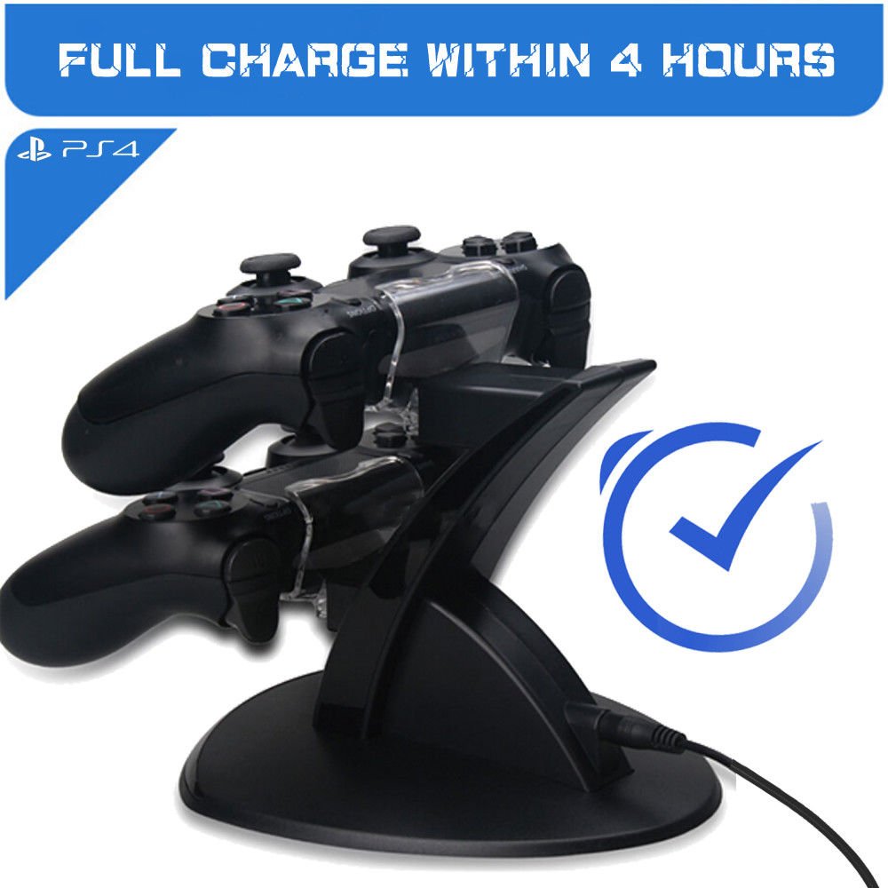 PS4 Dual Controller Caricatore, Likorlove Stazione di Ricarica per PS4, Dual USB Supporto di Carico del Caricatore per Playstation 4 PS4 / PS4 Pro / PS4 Slim Wireless Controller