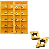 Zouzmin CCMT21.51 CCMT060204 DCMT21.51 DCMT070204 Carbide Turning Inserts,CCMT Insert DCMT Insert Mutilayer Coated Lathe Replacement Inserts for Lathe Turning Tool Holder Boring Bar,20 Pieces