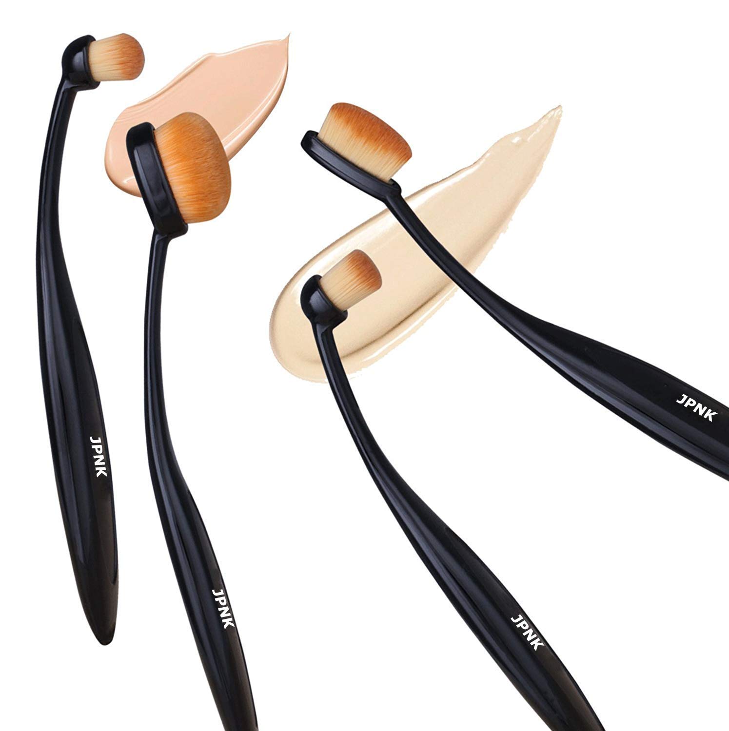 JPNK Oval Toothbrush Style Synthetic Powder Foundation Cream Makeup Brush (5 Pieces): Beauty