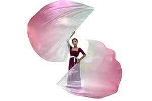 W WINTMING 2pcs Dance Church Praise Dance Flags - Semicircle Angel Wing with Telescopic Rods - Worship Banner (White-Pink)