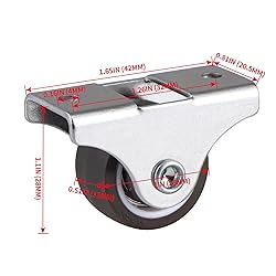 Skelang 4-Pack Rigid Caster 1", Low Profile Caster