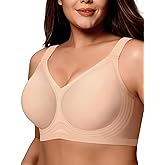 Yisfo Wireless Jelly Bra for Women Plus Size Push Up Seamless Full Coverage Supportive No Underwire T-Shirt Bra