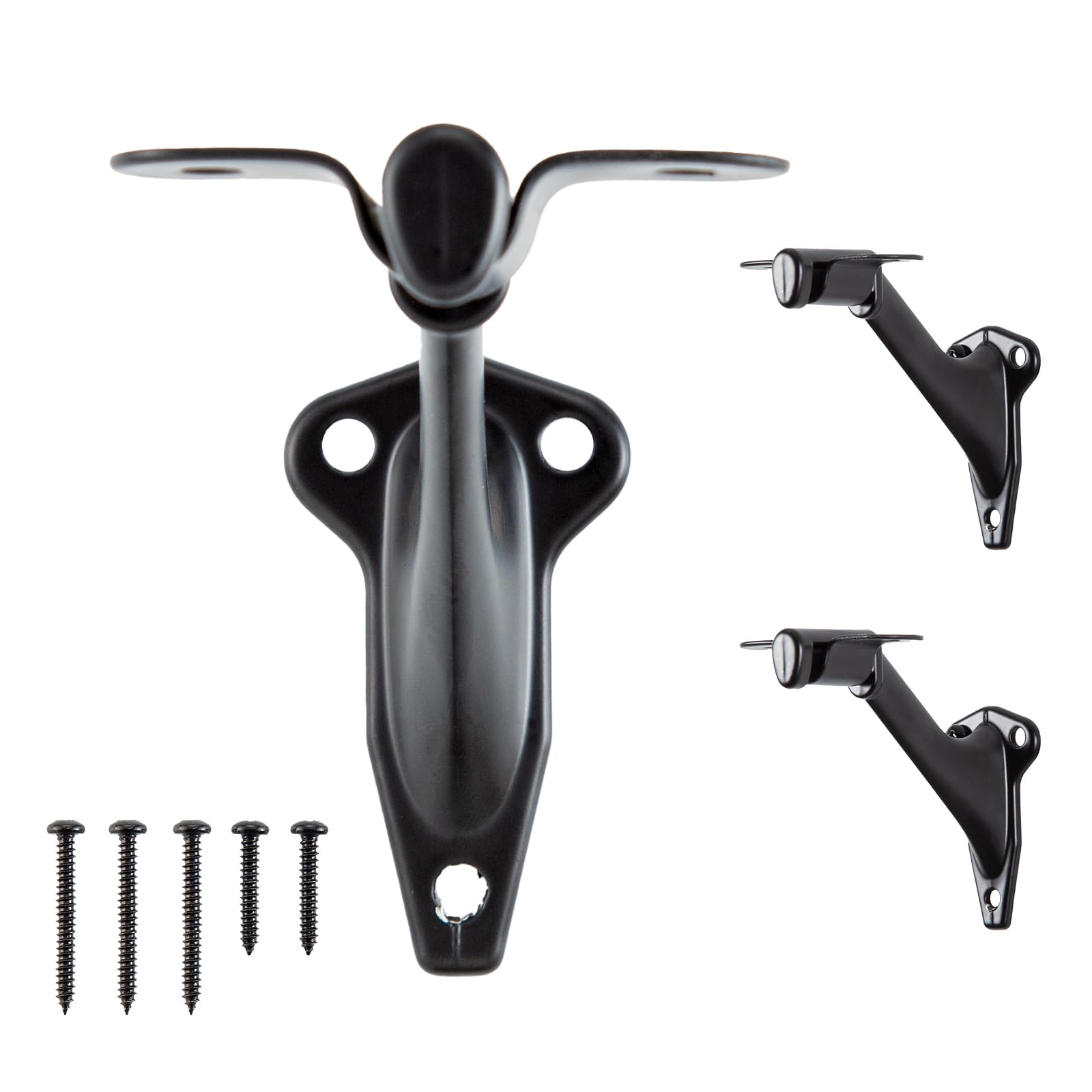 Photo 1 of 3" Stair Handrail Bracket, Light-Duty Hand Rail Brackets for Stairs, Matte Black Stair Railing Bracket, Banister Brackets for Indoor Stairs,3 Pack, HOME MASTER HARDWARE