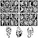30 Sheet DIY Airbrush Tattoo Stencils for Men, Dragon Skull Wolf Eagle Glitter Templates for Body Painting