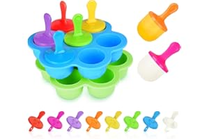 2 Pack Popsicle Molds,Silicone Mini Ice Pop Molds with Colorful Popsicle Sticks,BPA Free Food Storage Container Ice Cube Tray