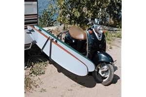 DTNESS Motorcycle Surfboard Double Racks, Scooter Surf Board Holder for Shortboards, Longboards, SUP Paddleboards, Skis, Windsurfing Boards, Outdoor Sports Surfing Wakeboard Carrier Mount for Moped