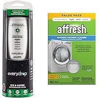 Everydrop by Whirlpool Ice and Water Refrigerator Filter 4, EDR4RXD1, Single-Pack & Affresh W10549846 Washing Machine…