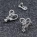 14g Cubic Zirconia Dermal Anchor Tops and Base Surgical Steel Microdermals Body Piercings (Heart)