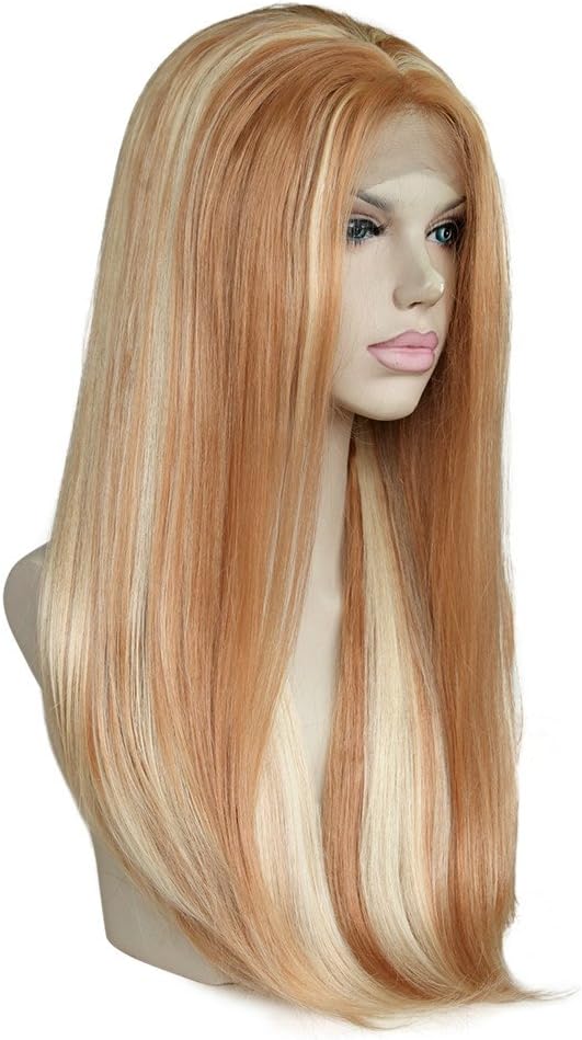 Cbwigs Beautiful Blonde Highlights Mixed with Dark Low Lights Make for a Beautiful Hair Color Synthetic Lace Front Wigs by CBWIGS