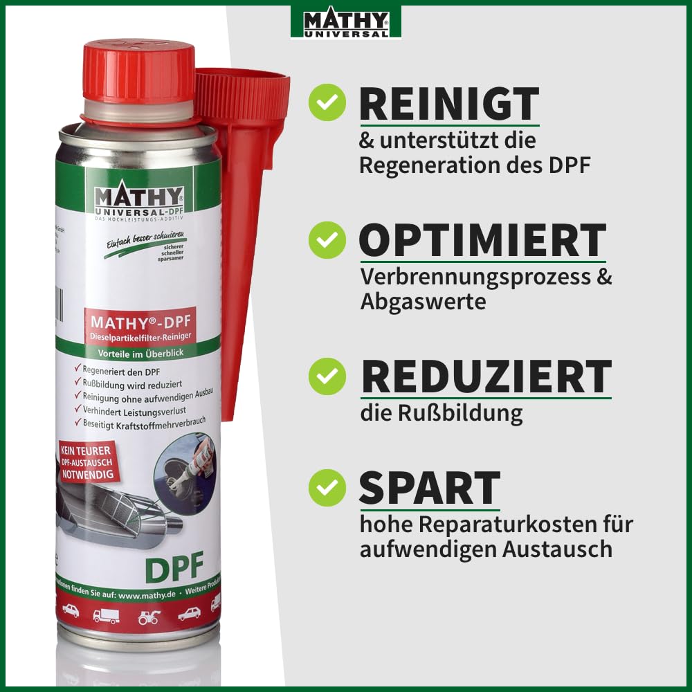 MATHY-DPF Partikelfilter Reiniger Diesel (300 ml) - hochwirksamer DPF Reiniger - Diesel Systemreiniger für Dieselmotoren - Diesel Additiv 3