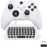 FASTSNAIL Wireless Controller Keyboards for Xbox Series X/S, 2.4G USB Receiver Controller Qwerty Keypad &amp; Chatpad with 3.5mm Audio/Original Jack, Text Message
