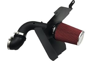 OBUYTO 4-Inch Cold Air Intake Kit with Heat Shield + Filter Compatible for Dodge Ram 2500 3500 5.9L L6 Turbo Diesel Engine 2003-2007 (Black Tube & Red Filter)