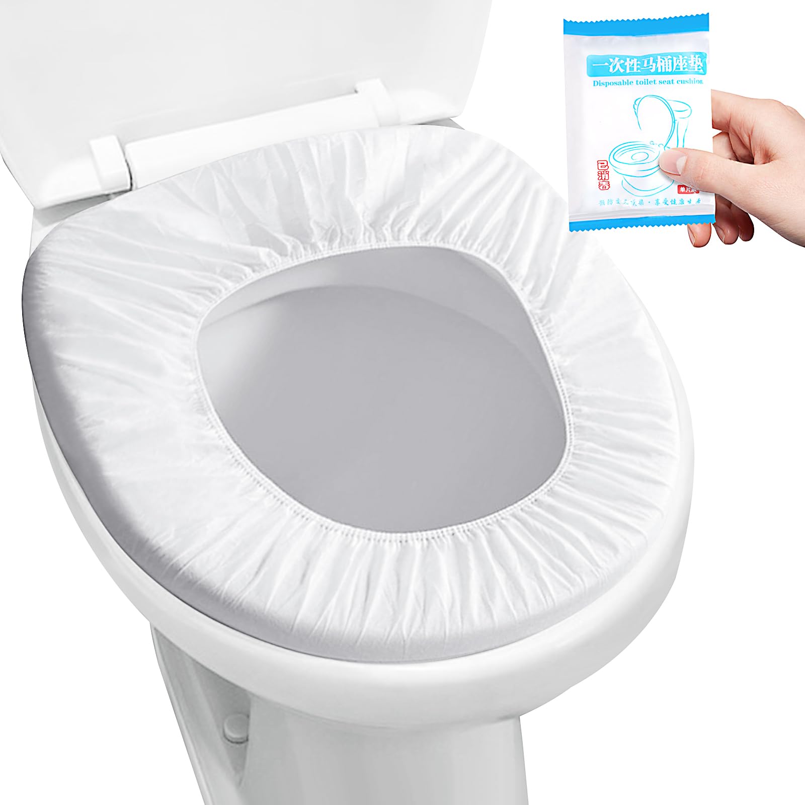 Photo 1 of 20pcs Quality Disposable Toilet Seat Covers, Portable Travel Toilet Seat Mats Pads for Public Toilets Hospital Hotel, Healthy White Toilet Seat Cushions for Men Women Girls, Each Wrapped Individually