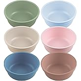 Re-Play 12 oz. Toddler Bowls Set of 6 - Kids Deep-Walled, Durable & Reusable Snack and Meal Bowls, Dishwasher & Microwave Safe, BPA-Free, Made in USA from Recycled Plastic, Meadow