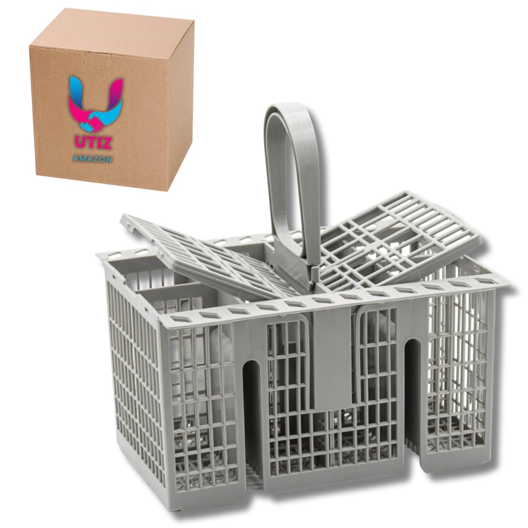 UTIZ Cutlery Basket C00257140 With Handle And Lid For Indesit Dishwasher & Whirlpool UNIVERSAL DELUXE Dishwasher