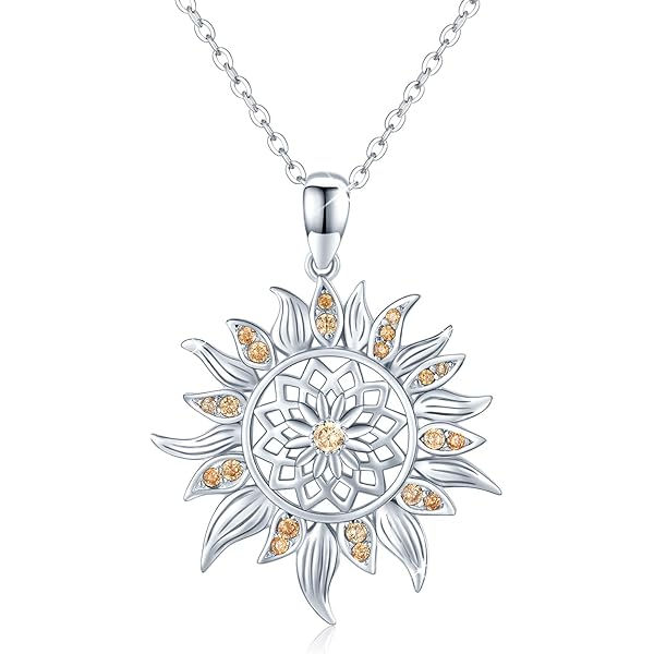 10k Yellow Gold Caribbean Hibiscus Flower Pendant With Cubic Zirconia - Polished Gold Jewelry