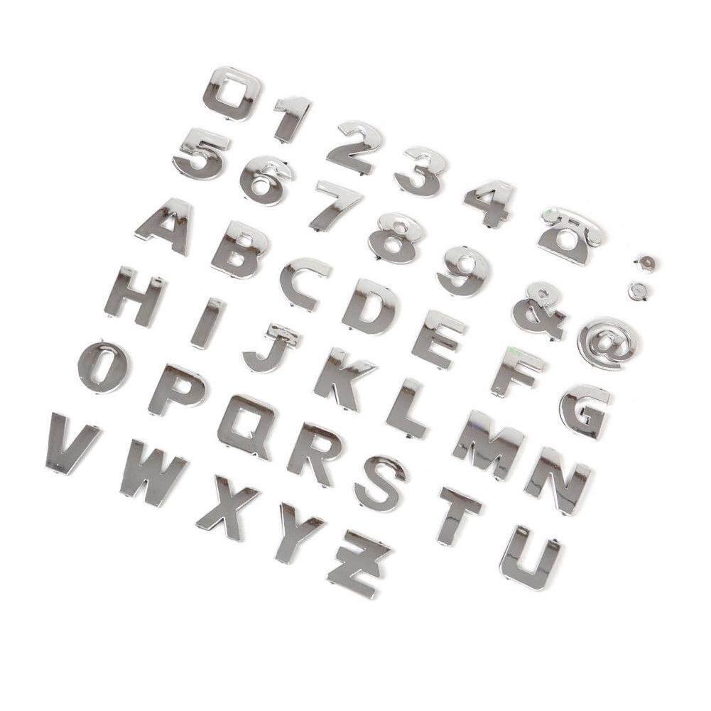 Rungao 40Pcs DIY 3D Chrome Car Emblem Sticker Alphabet Letter Number Symbol Badge Decal