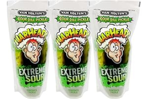 Van Holten's Warheads Extreme Sour Jumbo Pickle, 3 Pack with June Street Market Sticker (style may vary)