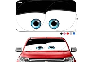 Gven- The Original Car Eyes Windshield Sun Shade 2025 Windshield Cover Automotive Interior Sun Protection Front Sun Visor Protector Blocks UV Rays Keep Your Vehicle Cool (Black, L)