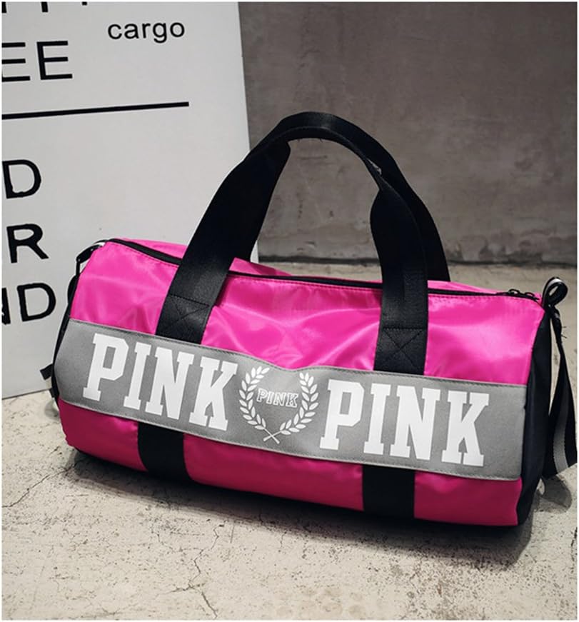 Beauty Smooth Design Lightweight Water-Resistant Folding Nylon Shoulder Bags or Holdall Pink Gym Sports Bag
