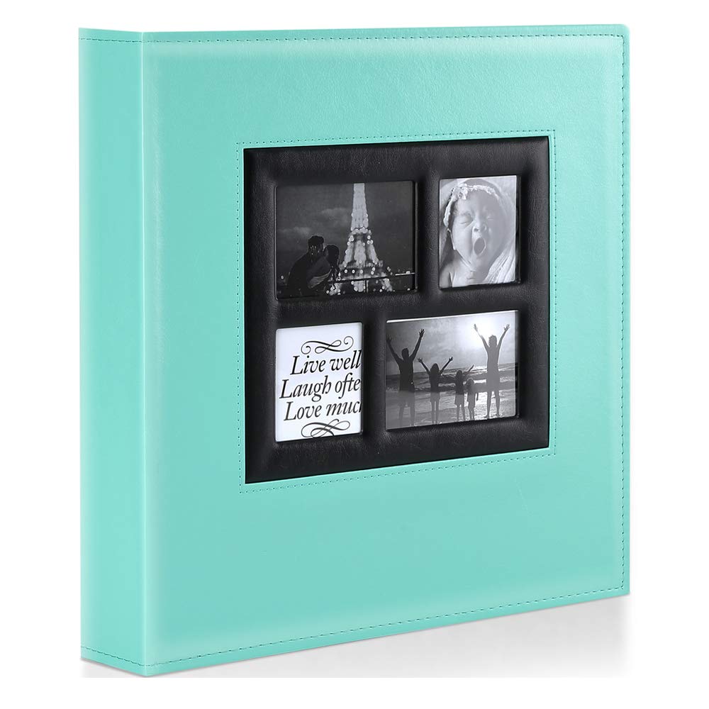 Benjia Photo Album 500 Pockets 6x4 Photos, Extra Large Size Leather Cover Slip in Wedding Family Photo Albums that Holds 500 6x4" / 10x15cm Photos Teal