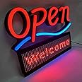 MaxLit 21'' x 16'' Open Business Sign with Programmable Scrolling Message Display (Red, 21'' x 16'')