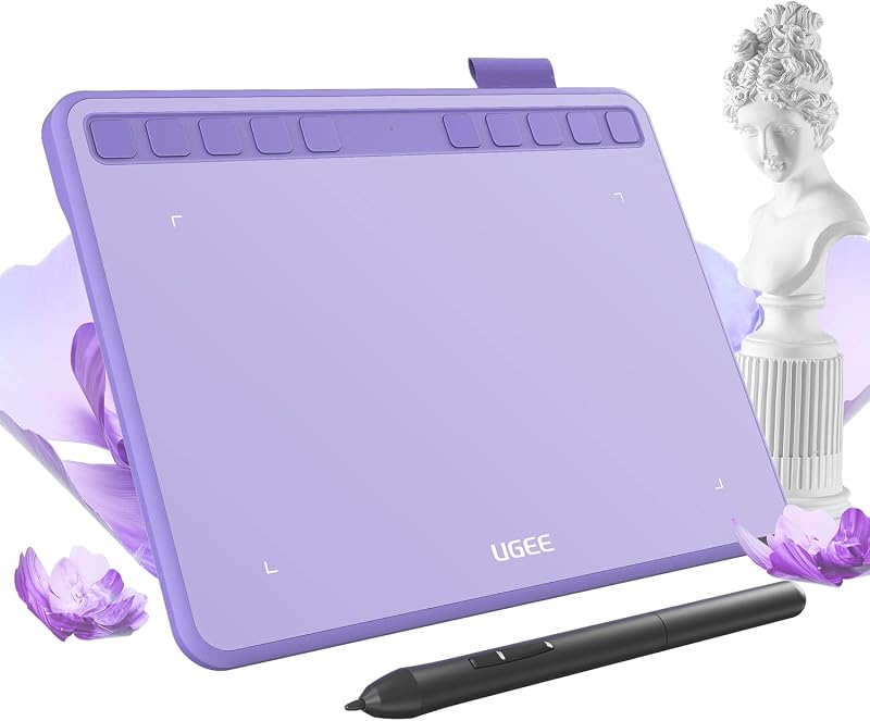 Ugee 6.5x4 Inch Drawing Tablet with Battery-Free Stylus 8192 Pressure
