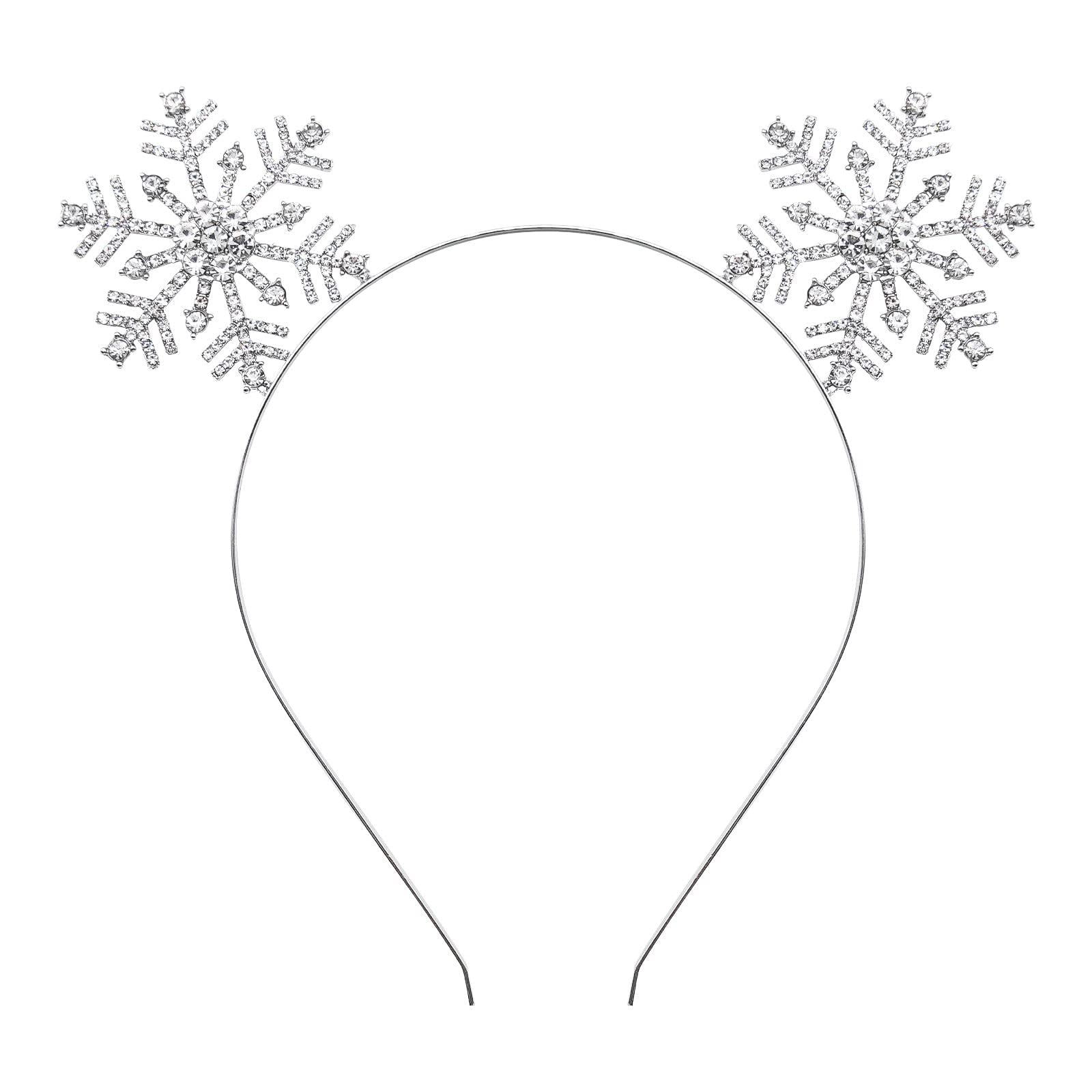 TELAIN Christmas hairband for women | Snowflake headband with rhinestones | Christmas accessory for festive party decorations