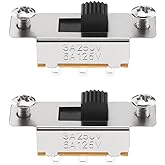 eMagTech 2Pcs Slide Selector Switch with 4x Screws Compatible with Fender Jaguar/Jazzmaster Toggle Switch Guitar Accessories Metal