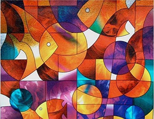 Easy Window Film, Fish Stained Glass Privacy Film, 2 Patterns