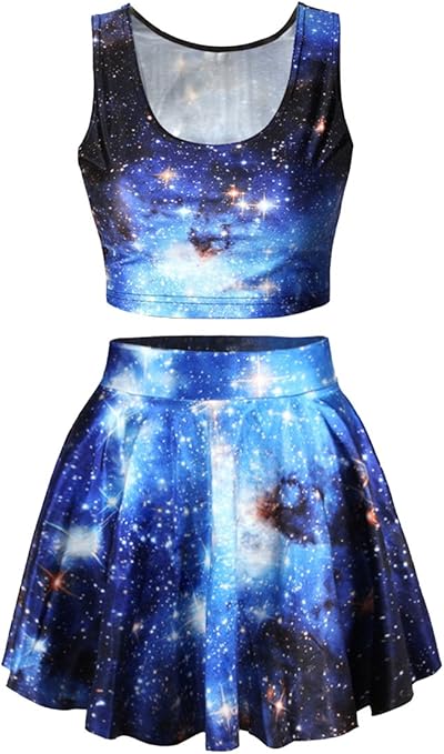 crop top with skater skirt